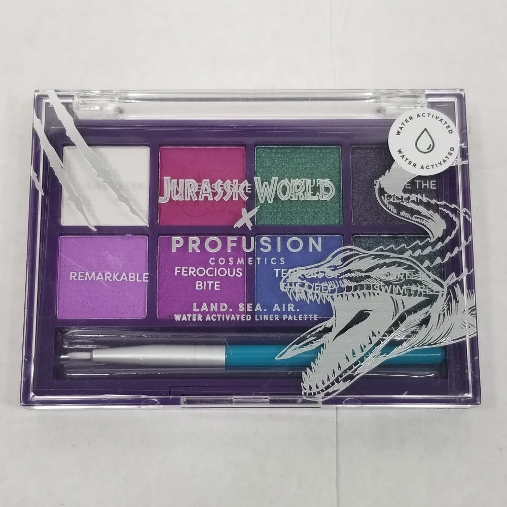 New! Set 2 Jurassic World x Profusion Cosmetics Land Sea Air 8 Eye Liner Palette